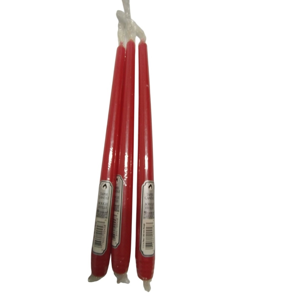 Candle-lite Red 11.5" Taper Candles Set of 3 Holiday Christmas‎ Table Decor USA